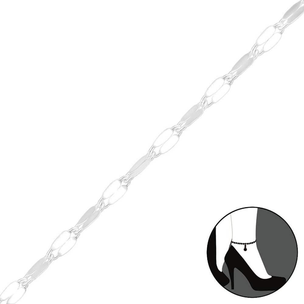 Sterling Silver Flat Chain Anklet